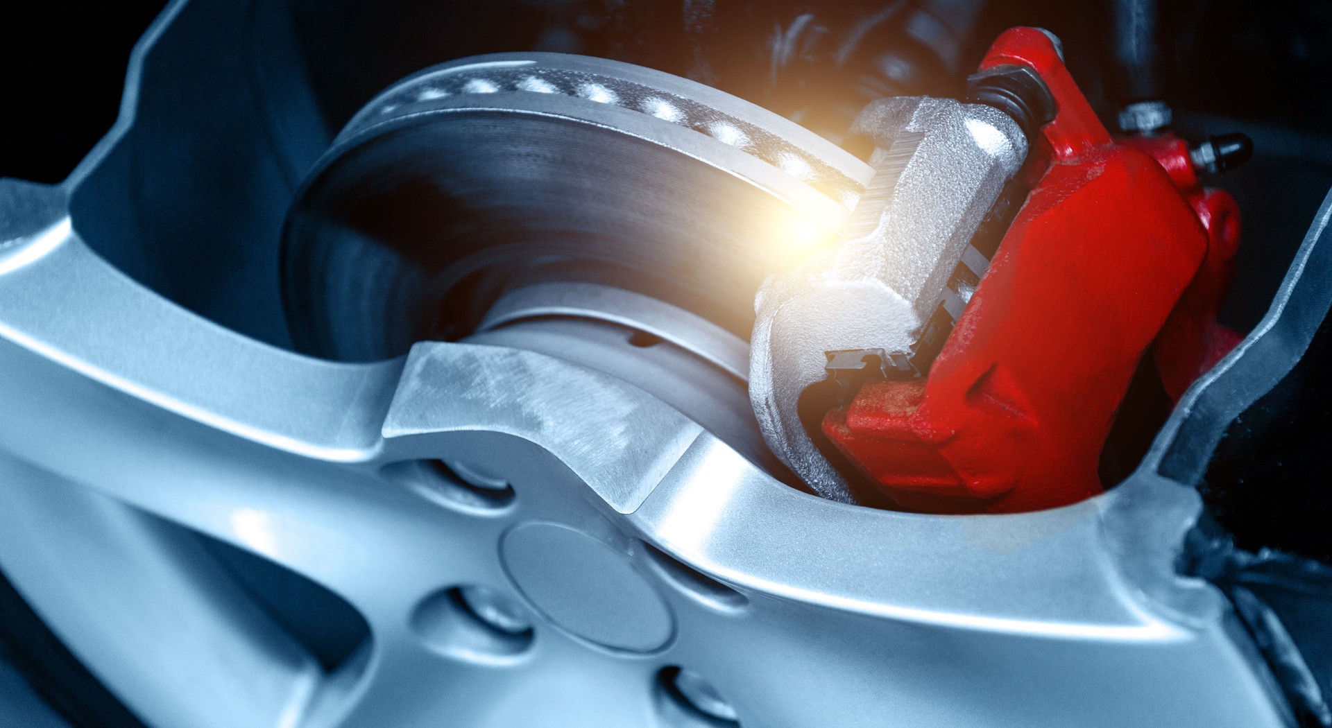 Close up of car brake parts